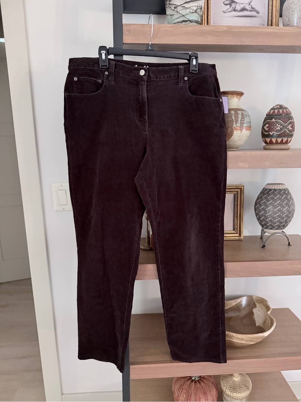 L.A. Blues Women’s Straight Leg Corduroy Jeans in Dark Brown